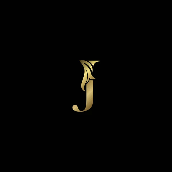 ゴールデンJイニシャルレター高級ロゴアイコン ヴィンテージ豪華なベクトルデザインコンセプトアルファベット高級ビジネスのための手紙 — ストックベクタ