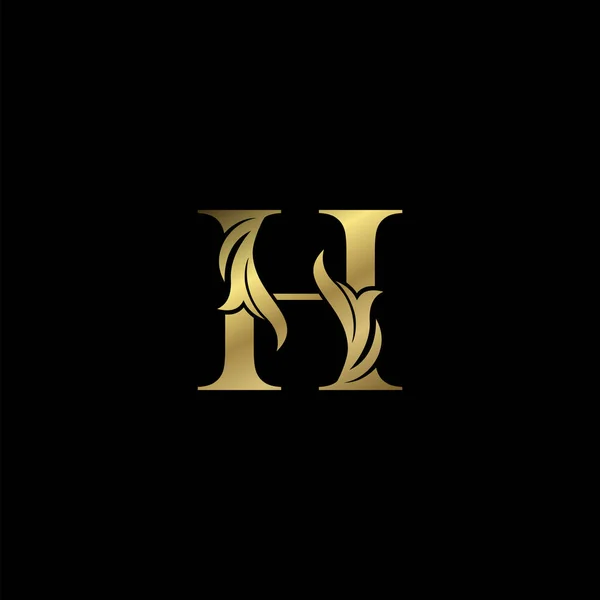 Golden Initial Letter Luxury Logo Icon Vintage Privilious Vector Design — 스톡 벡터