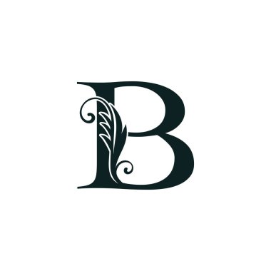 Monogram İlk harf B lüks logo simgesi, lüks iş dünyası için lüks vektör tasarım kavramı alfabe harfi.
