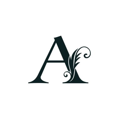 Monogram İlk Mektup Bir lüks logo, lüks vektör tasarım kavramı alfabe harfi klasik lüks iş için.