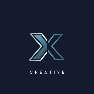 Soyut Tekno Özet Harf X Logo Vektör Tasarımı.