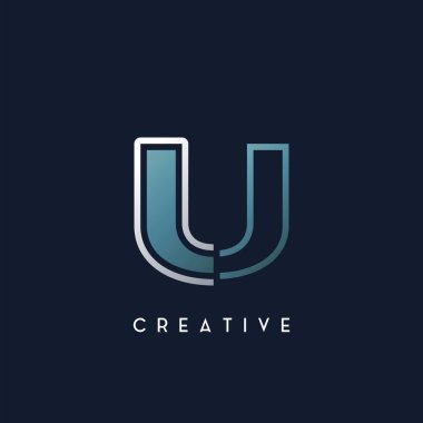 Soyut Tekno Ana Hattı U Logo vektör tasarımı.