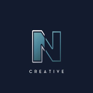 Soyut Tekno Özet Harf N Logo Vektör Tasarımı.