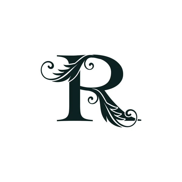 Monogram Initial Letter R高級ロゴアイコン ヴィンテージ高級ビジネスのための豪華なベクトルデザインコンセプトアルファベット文字 — ストックベクタ