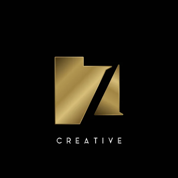 Golden Square Negativo Espacio Letra Logotipo Diseño Creativo Concepto Forma — Archivo Imágenes Vectoriales