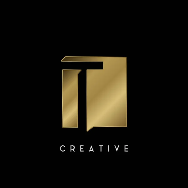 Golden Square Negativo Espacio Letra Logotipo Diseño Creativo Concepto Forma — Archivo Imágenes Vectoriales