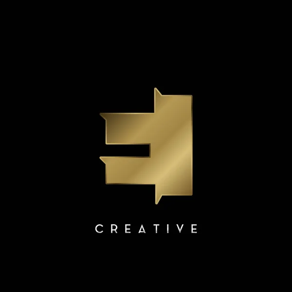 Golden Square Negative Space Lettre Logo Concept Design Créatif Forme — Image vectorielle