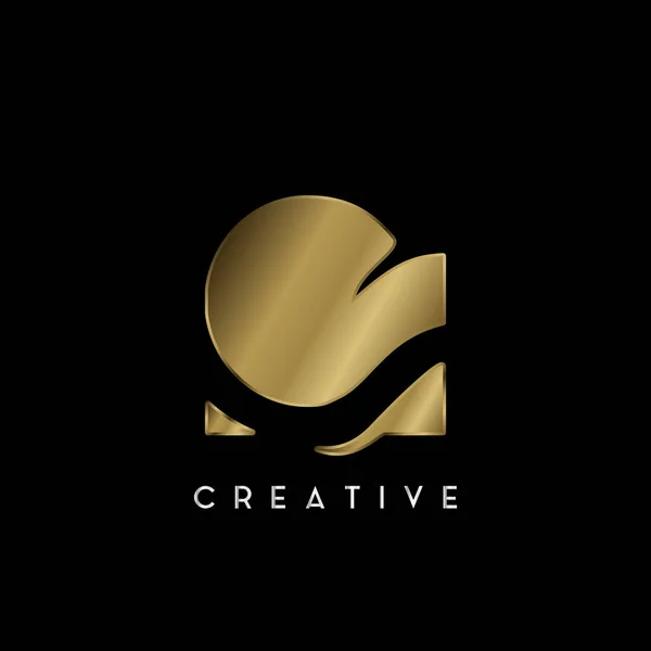 Golden Square Negatywna Przestrzeń Litera Logo Kreatywna Koncepcja Kwadratowy Kształt — Wektor stockowy