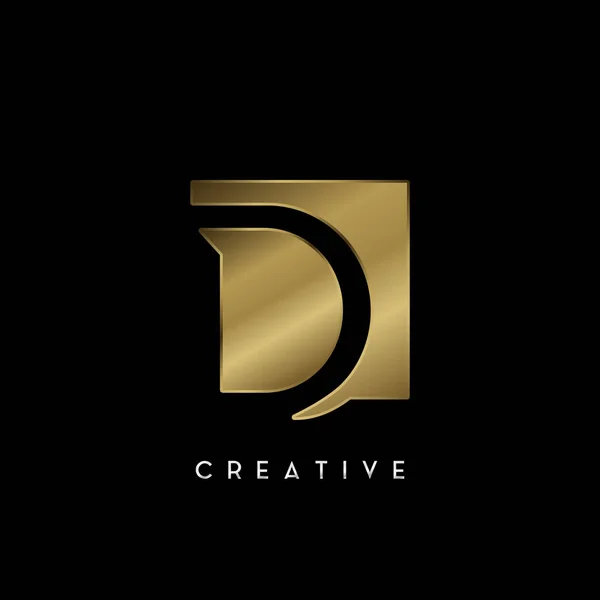 Golden Square Negativo Espacio Letra Logotipo Concepto Diseño Creativo Forma — Archivo Imágenes Vectoriales