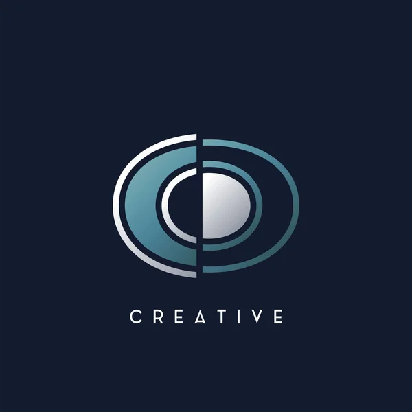 Abstract Techno Outline Letter Logo Vector Design — 스톡 벡터