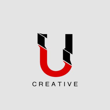 Monogram: Soyut Tekno Başlangıç Harfi U Logo ikon vektör tasarımı