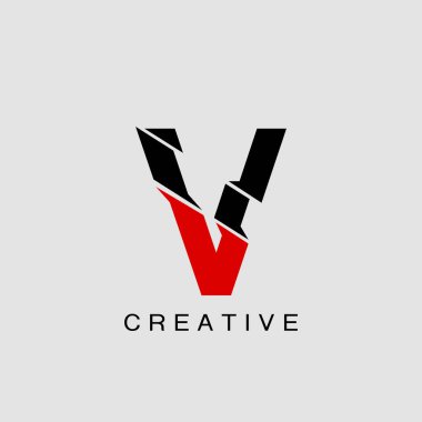 Monogram Soyut Tekno İlk Harf V Logo ikon vektör tasarımı