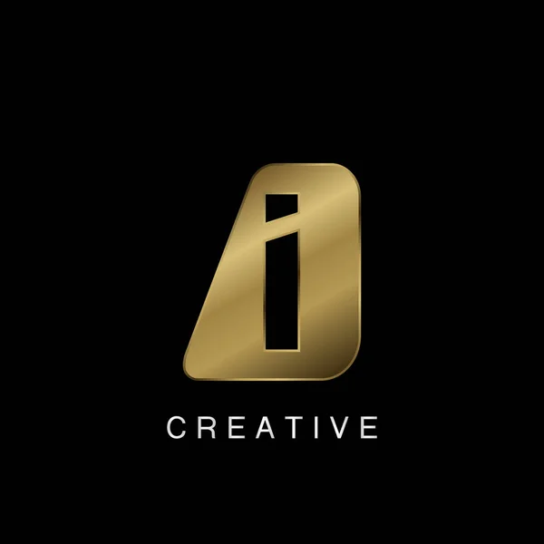 Golden Abstract Techno Letra Logo Creativo Concepto Diseño Vectores Espaciales — Archivo Imágenes Vectoriales