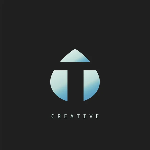 要約Techno Letter Tロゴアイコン ベクトルデザインコンセプト水滴形文字ロゴアイコン — ストックベクタ