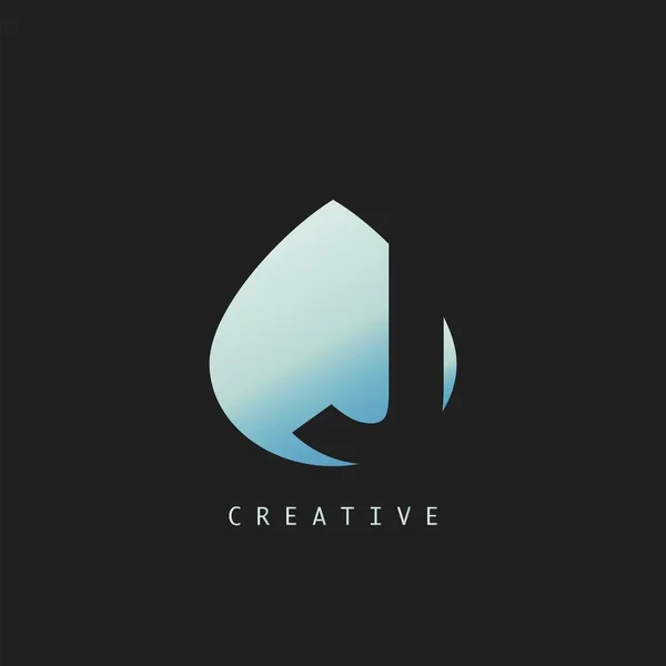 Abstraktes Techno Letter Logo Icon Vektordesign Konzept Wassertropfenform Mit Buchstaben — Stockvektor