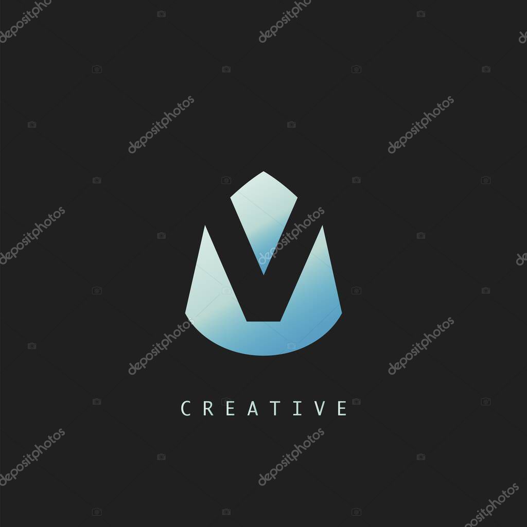 Abstract Techno Letter M Logo Icon, vector design concept water drop shape with letter logo icon.