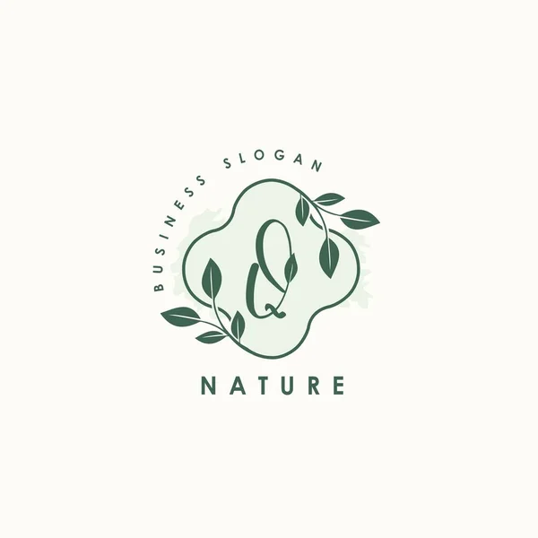 Nature Letter Logo Grüner Vektor Logo Design Botanische Blumenblatt Mit — Stockvektor
