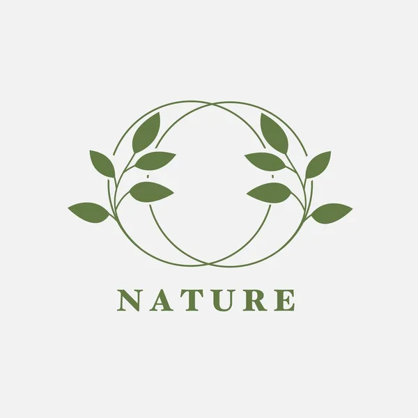 Letra Logo Circle Nature Leaf Vector Logo Design Concept Botanical — Vector de stock