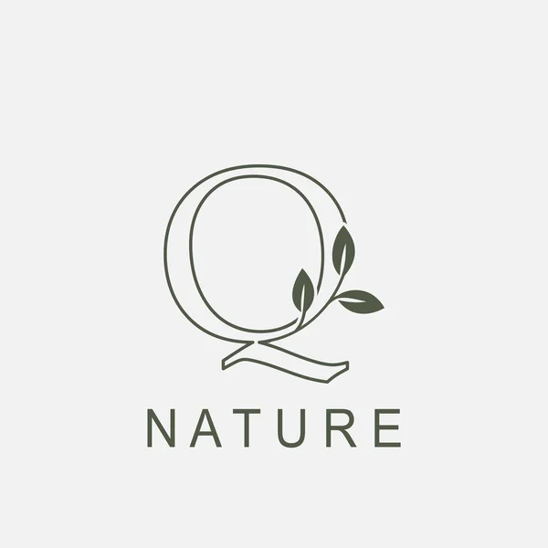 Umriss Initial Letter Nature Leaf Logo Symbol Vektor Design Konzept — Stockvektor
