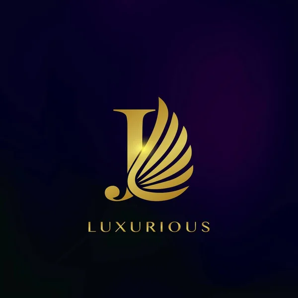 Elegancja Luxurious Wing Initial Letter Logo Wektor Projektu Dla Tożsamości — Wektor stockowy