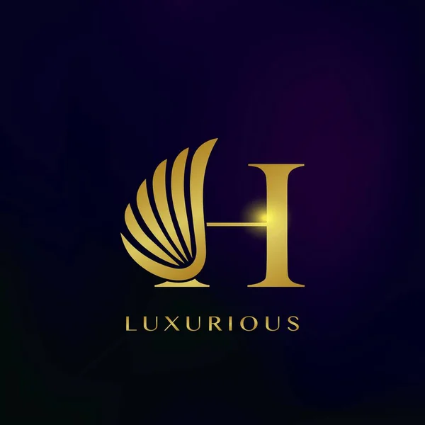 Elegance Luxurious Wing Initial Letter Logo Icon Vector Design Business — Stock Vector