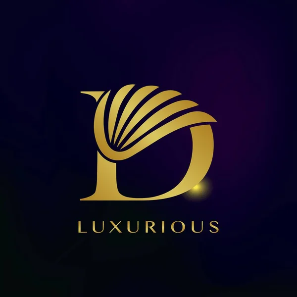 Elegance Luxusní Křídlo Počáteční Písmeno Logo Vektor Design Ikony Pro — Stockový vektor