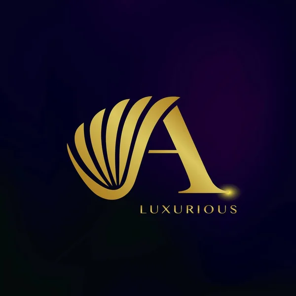 Elegance Luxurious Wing Carta Inicial Design Vetor Ícone Logotipo Para —  Vetores de Stock