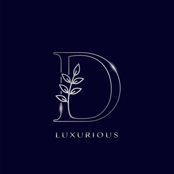 Silver Luxurious Initial Letter Logo Logo Vector Design Concept Outline — Vector de stock