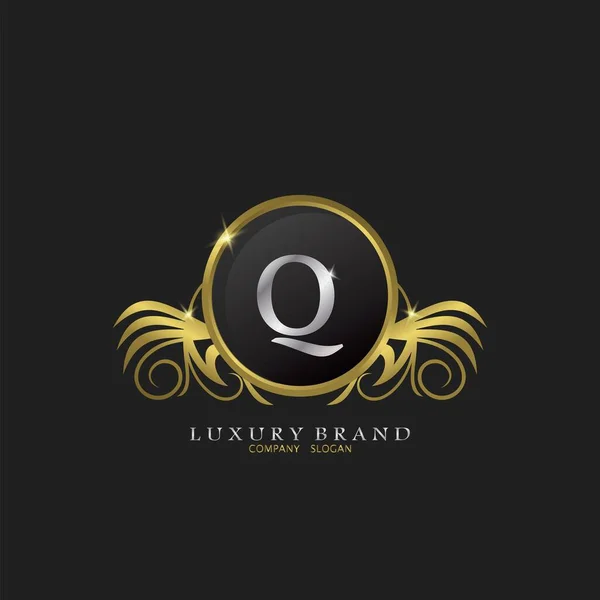 Επιστολή Golden Circle Shield Luxury Brand Logo Vector Design Concept — Διανυσματικό Αρχείο