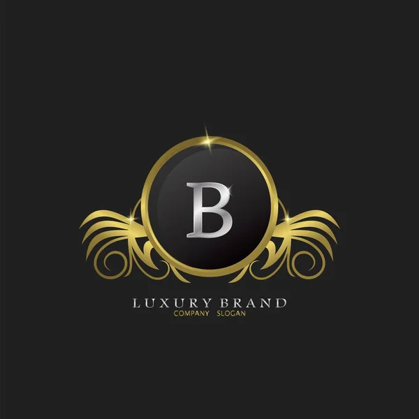 Letter Golden Circle Shield Luxury Brand Logo Vector Design Concept — Stock Vector