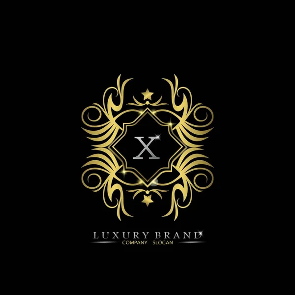 Golden Letter Luxury Brand Logo Векторная Концепция Дизайна Начального Роскошного — стоковый вектор