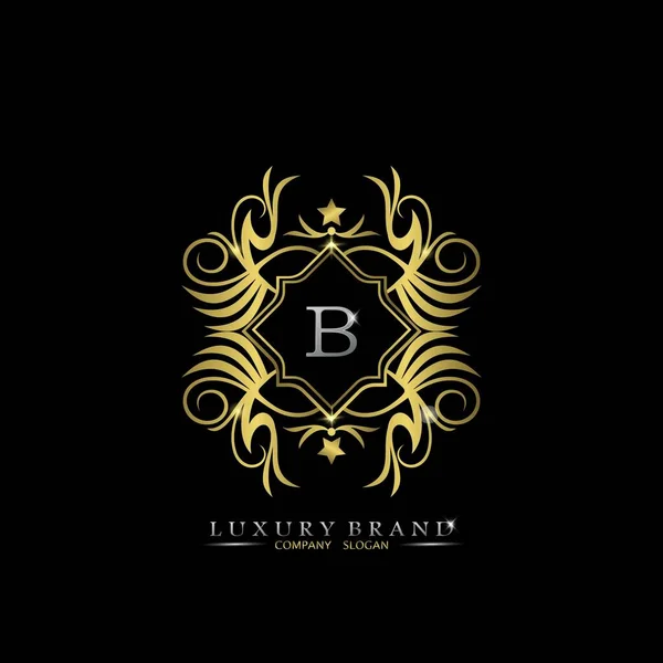 Golden Letter Luxury Brand Logo Concepto Diseño Vectorial Para Negocios — Vector de stock