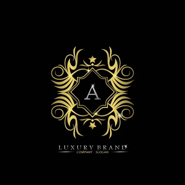 Złota Litera Luksusowe Logo Marki Koncepcja Wektorowego Designu Dla Początkowego — Wektor stockowy