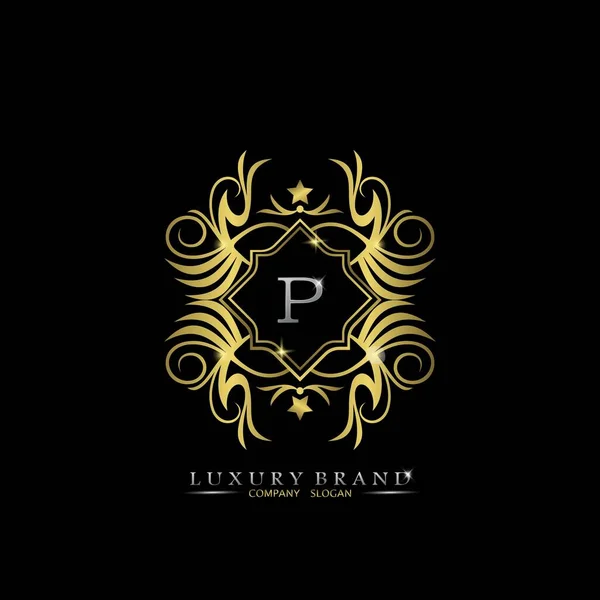 Golden Letter Luxury Brand Logo Vector Design Concept Voor Eerste — Stockvector
