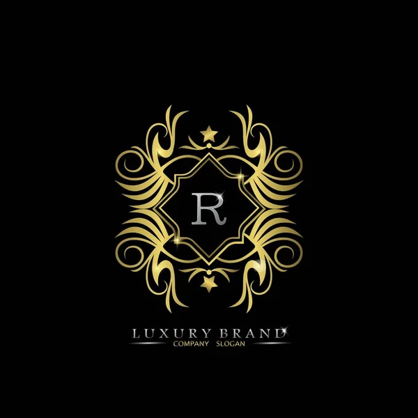 Golden Letter Luxury Brand Logo Concepto Diseño Vectorial Para Negocios — Vector de stock