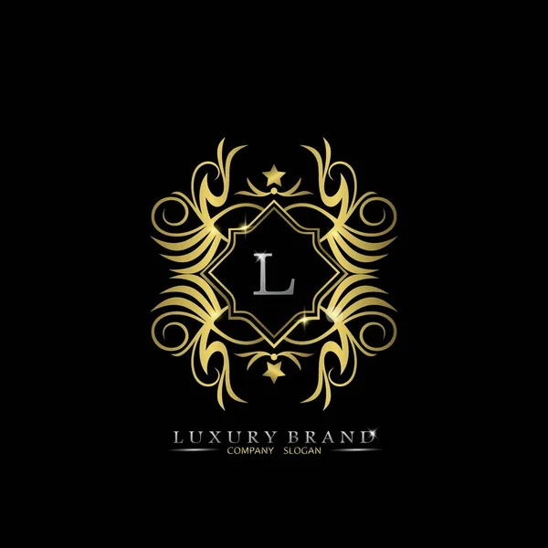 Golden Letter Luxury Brand Logo Векторная Концепция Дизайна Начального Роскошного — стоковый вектор