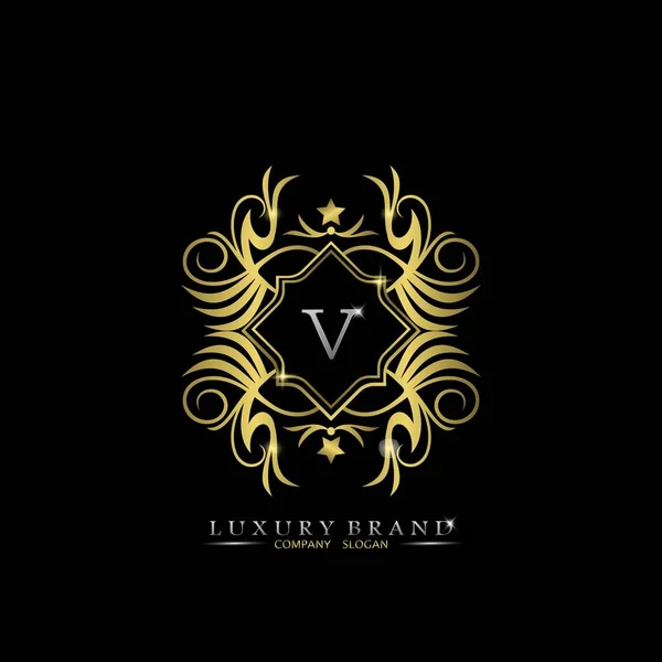 Logo Marca Lujo Golden Letter Concepto Diseño Vectorial Para Negocios — Vector de stock