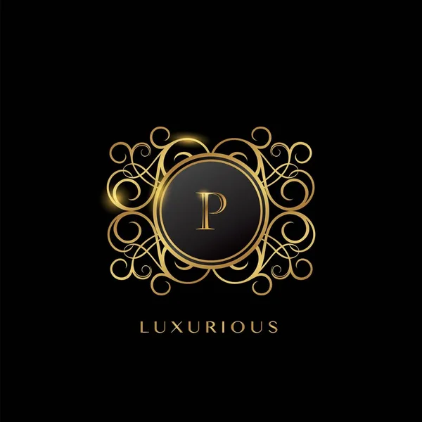 Eleganckie Logo Golden Luxurious Letter Koncepcja Wektorowa Geometryczny Kształt Okręgu — Wektor stockowy