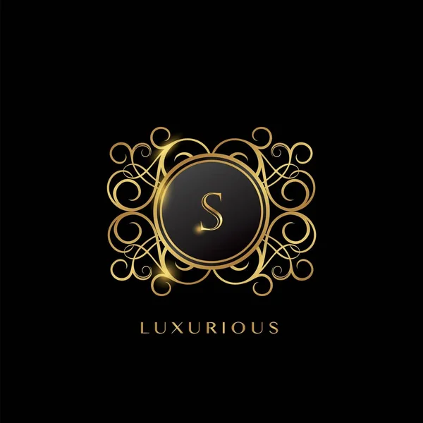 Elegance Golden Luxurious Letter Logo Diseño Vectorial Concepto Forma Círculo — Archivo Imágenes Vectoriales