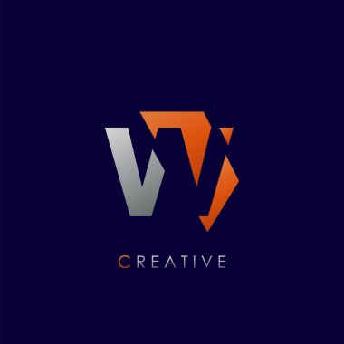 W Harfi Logosu Simgesi Soyut Geometrik Tekno Yarı Altıgen Vektör Tasarımı Konsepti.