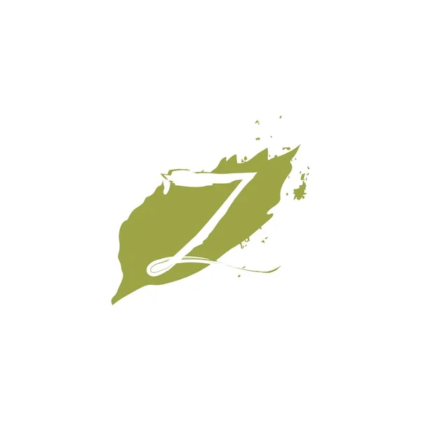 緑の自然葉スプラッシュレターZロゴアイコンベクトルデザインコンセプト — ストックベクタ