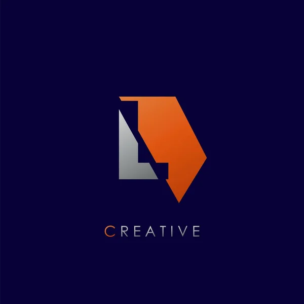 Letter Logo Icon Abstract Geomeact Techno Half Hexagon Vector Design — 스톡 벡터