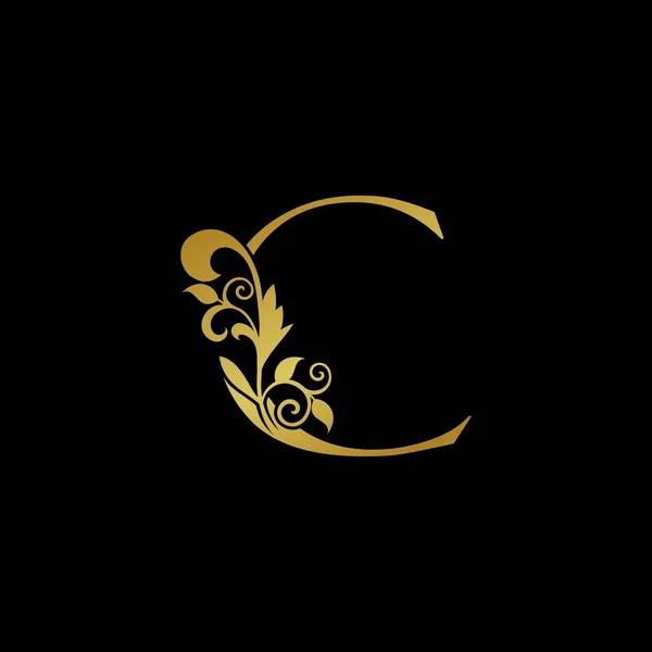 Golden Luxurious Initial Letter Icona Logo Concetto Design Vettoriale Lusso — Vettoriale Stock