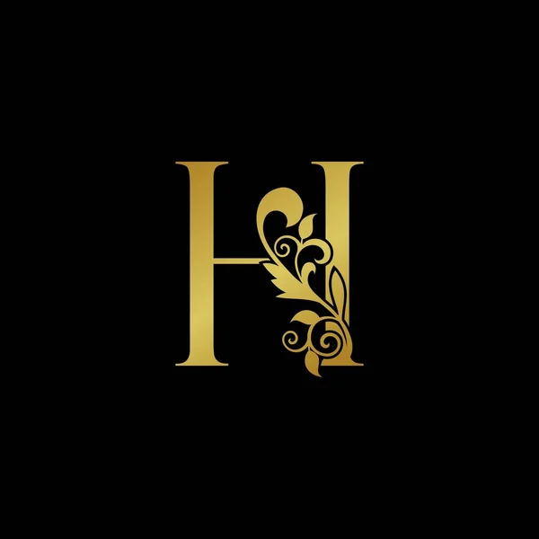 Golden Luxurious Initial Letter Logo Icon Vector Design Concept Luxury — Stock Vector