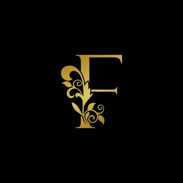 Icône Logo Golden Luxurious Initial Letter Concept Design Vectoriel Luxe — Image vectorielle