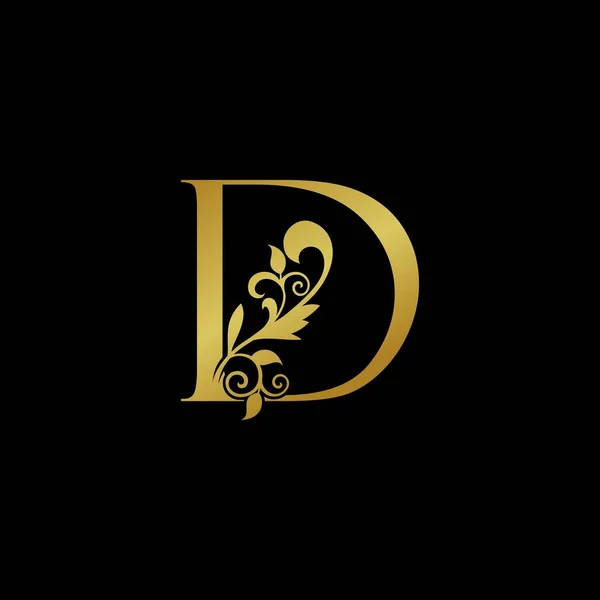Golden Luxurious Initial Letter Λογότυπο Εικονίδιο Vector Design Concept Luxury — Διανυσματικό Αρχείο