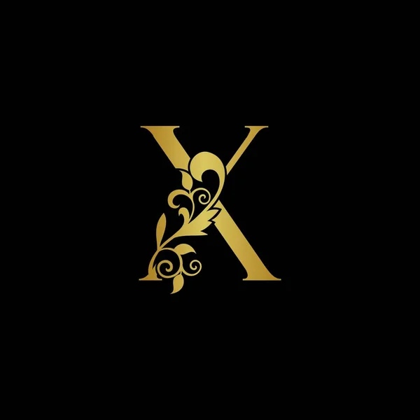 Golden Luxurious Initial Letter Logo Pictogram Vector Ontwerp Concept Luxe — Stockvector
