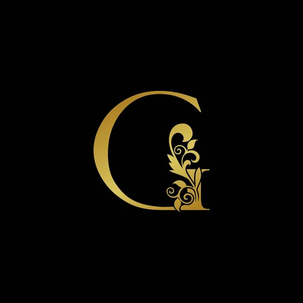 Golden Luxurious Initial Letter Logo Pictogram Vector Ontwerp Concept Luxe — Stockvector
