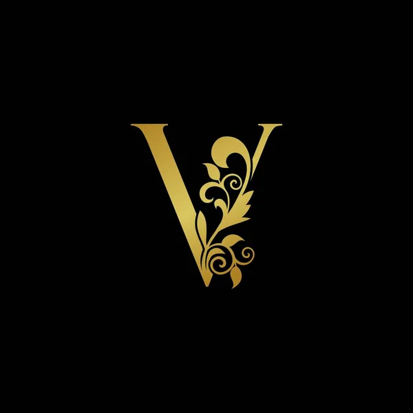 Golden Luxurious Initial Letter Logo Pictogram Vector Ontwerp Concept Luxe — Stockvector