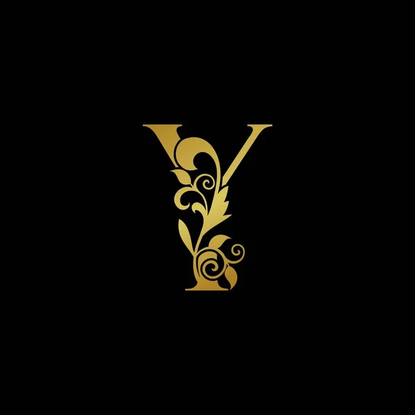 Golden Luxurious Initial Letter Logotyp Ikon Vektor Design Koncept Lyx — Stock vektor